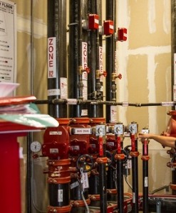 Commercial Fire Sprinkler System In Large Apartment Building